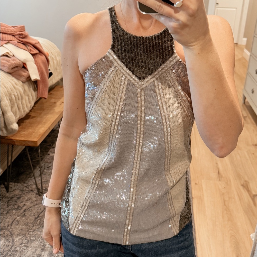 All Saints Beaded Sequin tank top